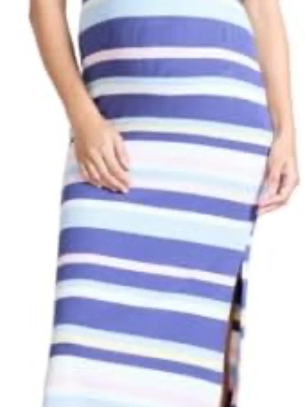 Motherhood MATERNITY womens Sleeveless Racerback Rib Knit Midi Pregnancy Bodycon - Picture 3 of 3